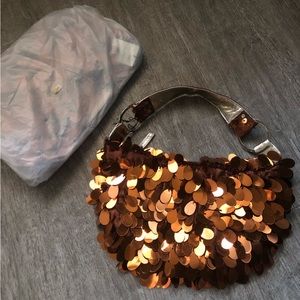 Hobo Slouch Sparkling Evening Disco Purse on sale with Bronze Sequin 2024 hit